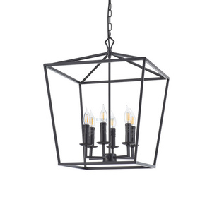 Industrial Farmhouse 6-light Lantern Geometric Chandelier