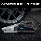 Portable Air Compressor with Digital Tire Pressure Gauge LCD Display and LED Light DC 12V Car Vacuum Cleaner Tire Inflator