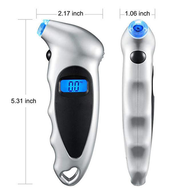 150 PSI 4 Settings Car Truck Bicycle Digital Tire Pressure Gauge with LCD and Non-Slip Grip