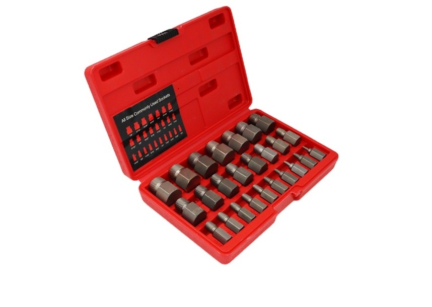 25pcs Hex head multi spline screw Extractor remover /screw bolt damaged broken nut extractor remover