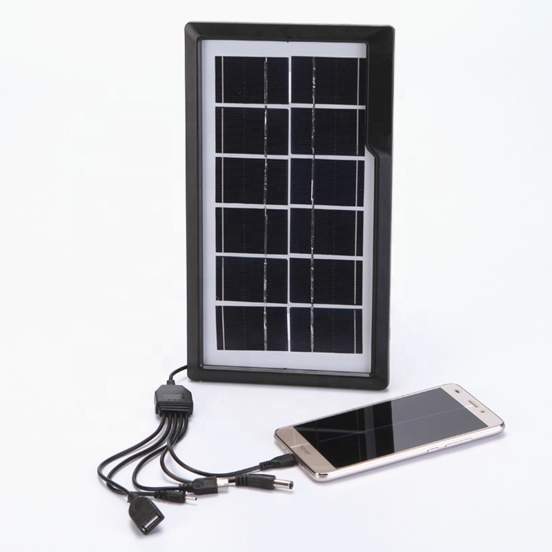 3W 6V poly solar panel with USB micro plugs for charging cell phone and multi plugs solar panel