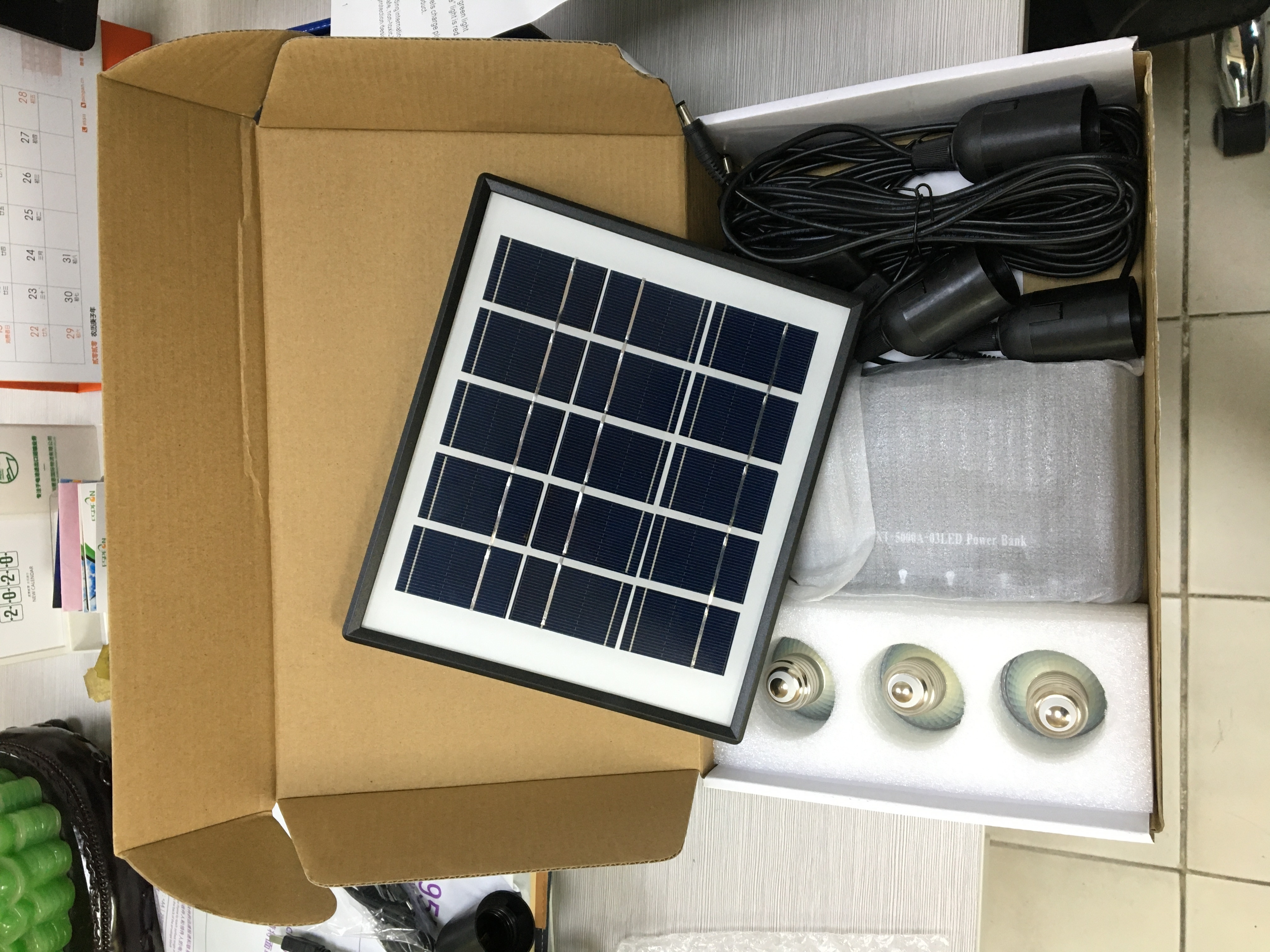 Mini solar lighting kits For Home Lighting with 4W/5V solar panel 3Ah Lithium battery