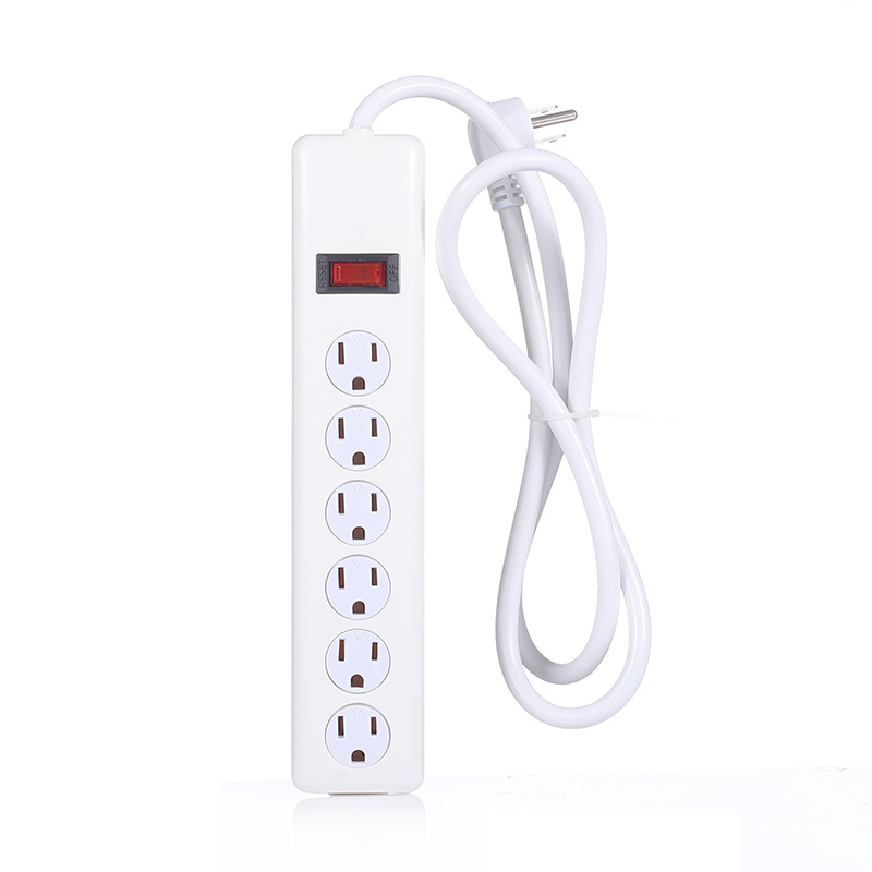 6-Outlet Surge Protector Power Strip, 10-Foot Extension Cord, Overload Protection Twist-to-Close Safety Covers white