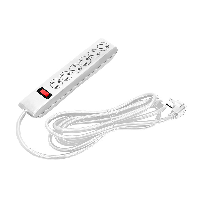 6-Outlet Surge Protector Power Strip, 10-Foot Extension Cord, Overload Protection Twist-to-Close Safety Covers white