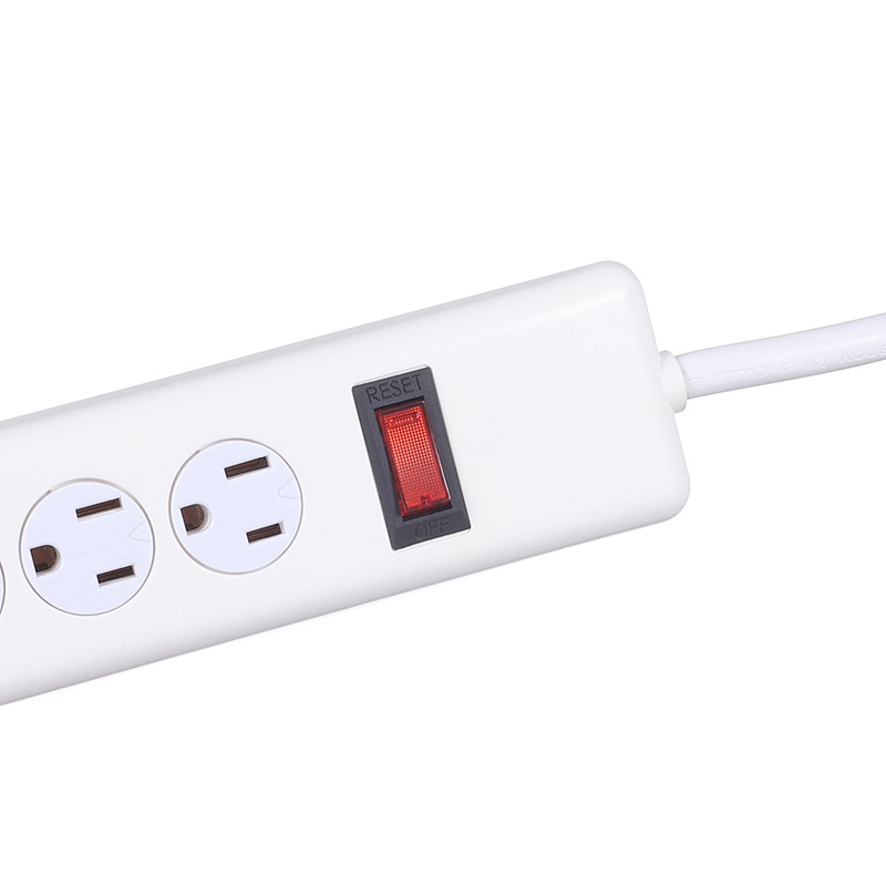 6-Outlet Surge Protector Power Strip, 10-Foot Extension Cord, Overload Protection Twist-to-Close Safety Covers white