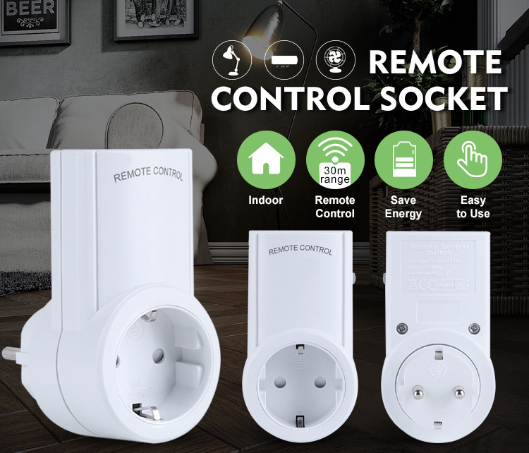 Intelligent Plug RF Wireless Remote Control Outlet European Socket Switch