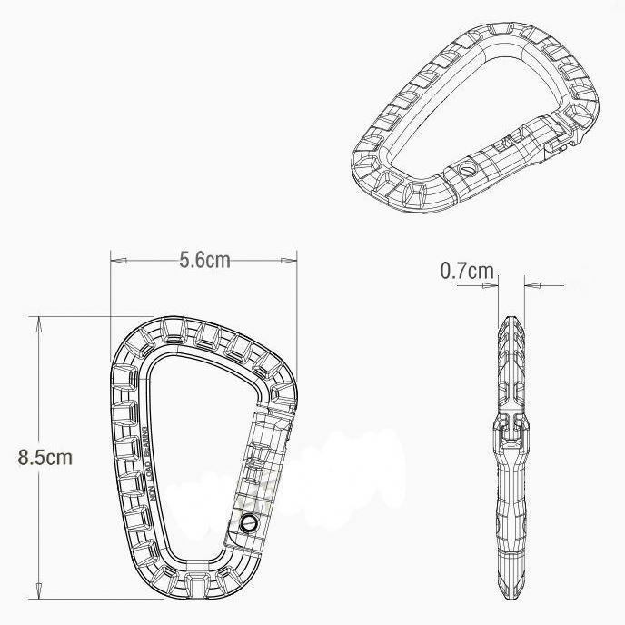 multitool Quick Release Carabiner d shape Plastic Carabiner Clip Outdoor climbing Carabiner Hooks