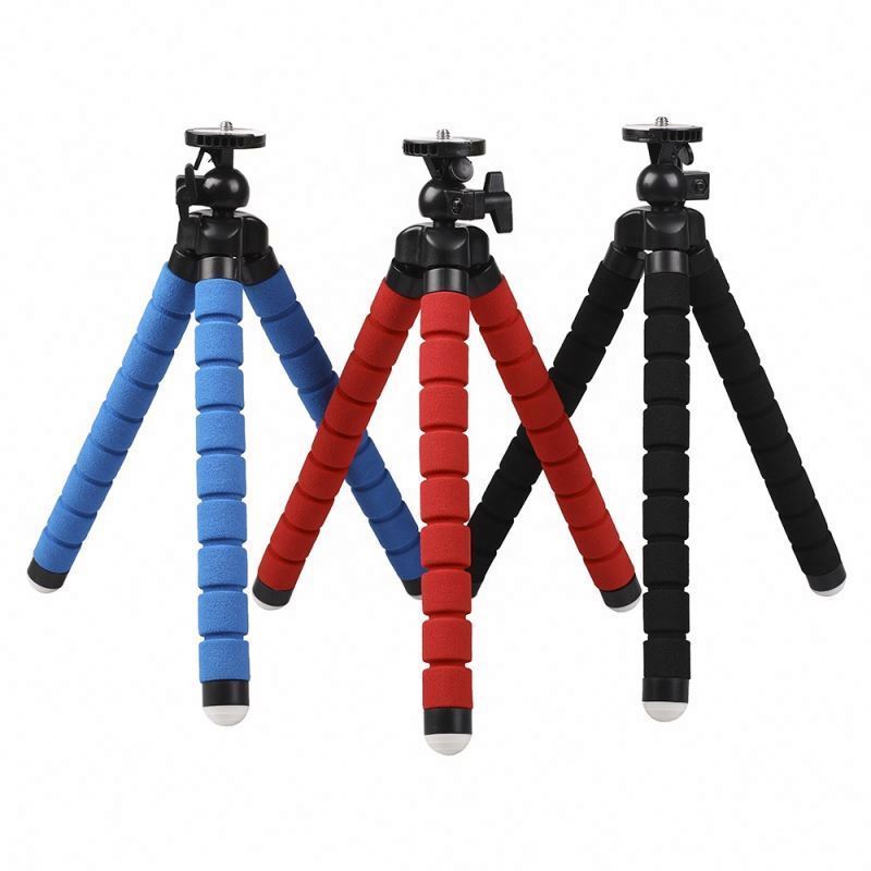 dslr Manufacturer Hot selling Medium Size Flexible Sponge Octopus Tripod with Phone Clip Holder for Mobile Phones Gopros Camera