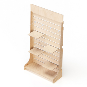 Wooden Floor Display Stand 92 x165 with Shelves and Hooks Wooden Display Stand for Exhibition