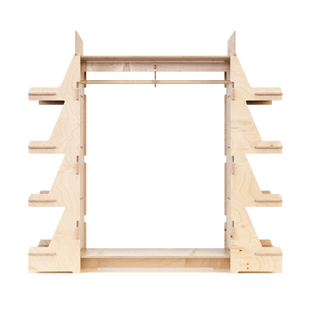 Retail Hanging Display Stand Custom Logo Interlocking Wooden Display Racks for Clothing Store