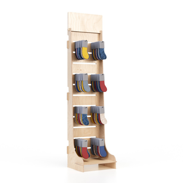 Top Sale Italian Fully Customizable 40x165cm Shelves and Hooks Wooden Display for Trade Show