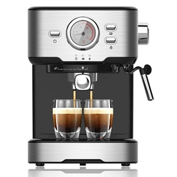 Espresso coffee and cappuccino machine with gauge