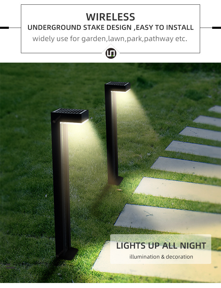 Solar lights outdoor waterproof garden bollard light 100lumens decorated solar lawn light