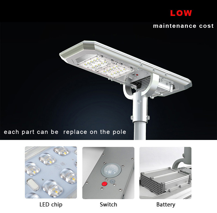 SRESKY manufacturer price motion sensor IP65 waterproof 20W 100W road lamp integrated all in one outdoor led solar street light