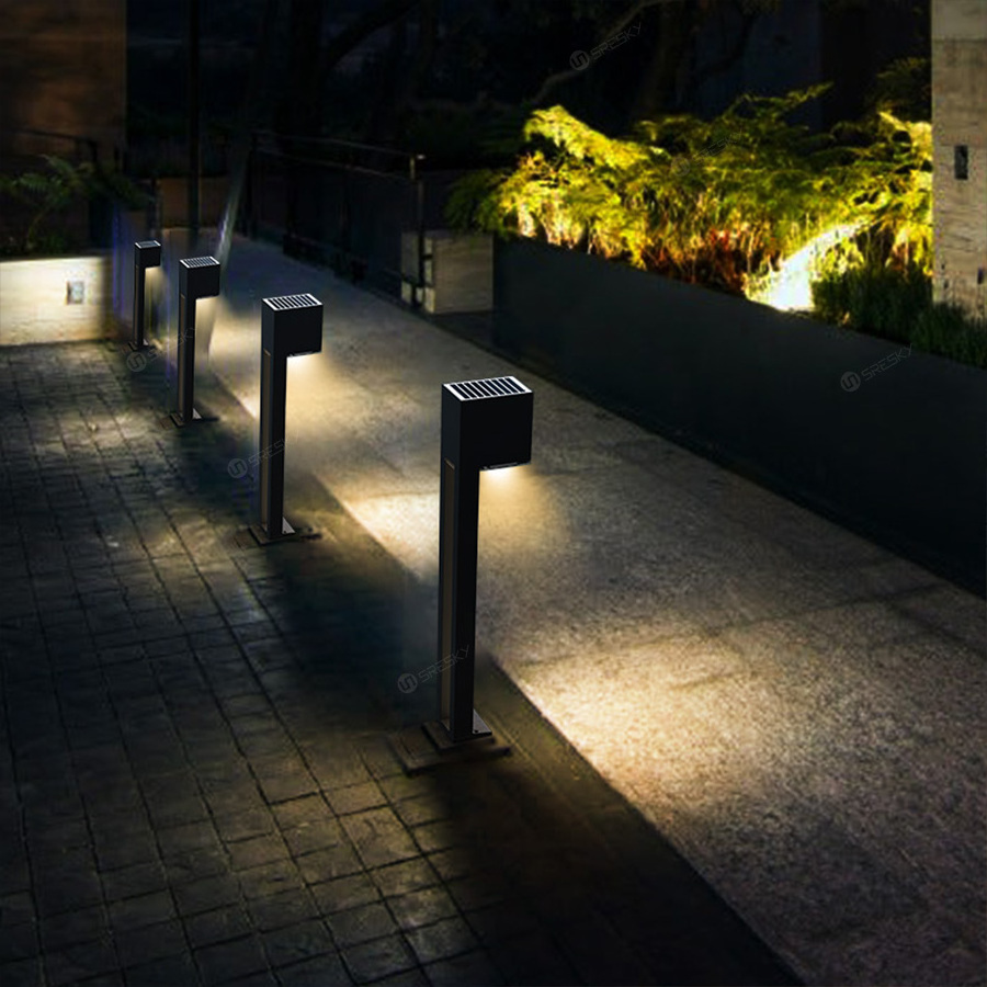 Hot sale solar-powered bollard lights led garden decorative solar stake light with long lighting time