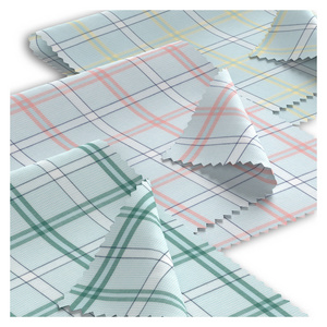 Oeko Tex Eco-friendly 40S Cotton Lyocell Fabric Plaid Poplin Silk Finishing Check Pattern Fabric Woven Yarn Dyed Fabric