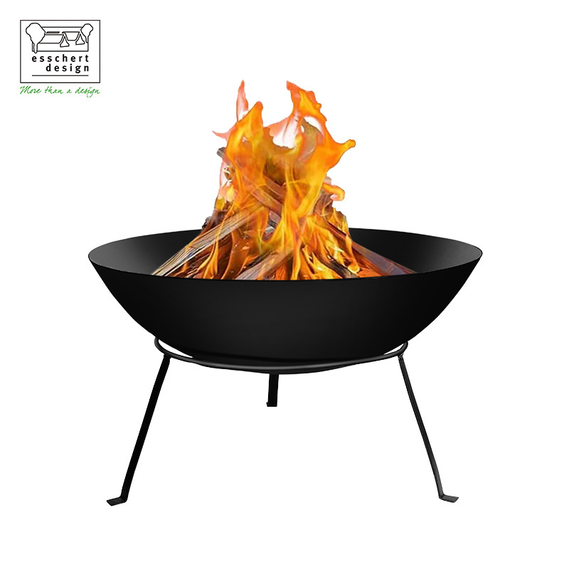 Esschert Design FF114 drainage hole in the center outdoor fire place pit wood burner fire pit fire pit with grilling grate