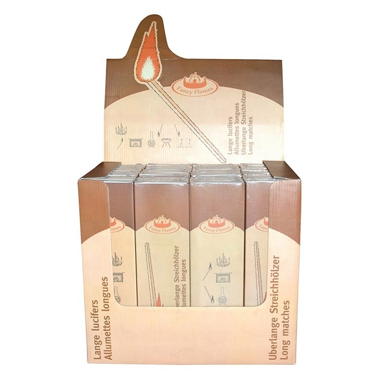 FF41 Esschert Design Wholesale Long Fireplace Matches Displaybox Long Sticks Safety Matches