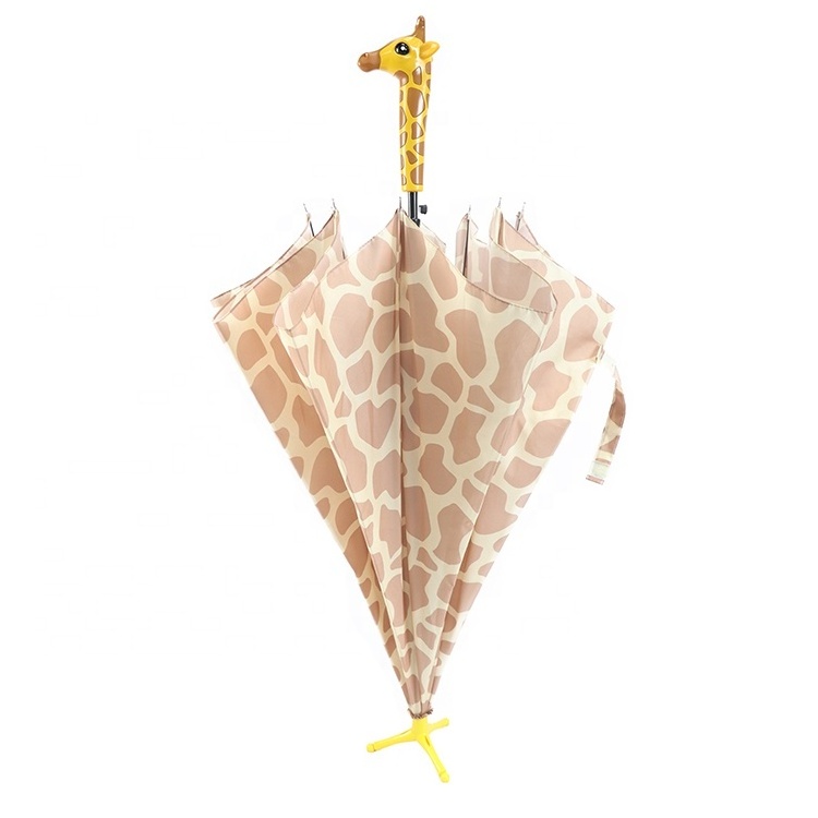 Giraffe head shape umbrella handle straight manufacturer fashion full body small wholesale price large outdoor big umbrella