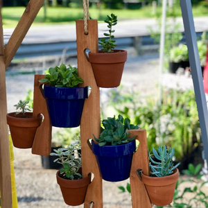 Wood Vertical Plant Hanger for Terracotta Pot, Wooden Hangers for Flower Pots, Vertical Gardening indoor