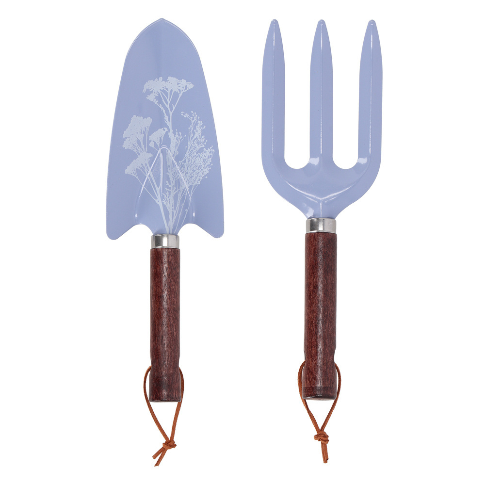 Esschert Pink Green Blue Grass printing Garden spades and forks Set for Mother's Day