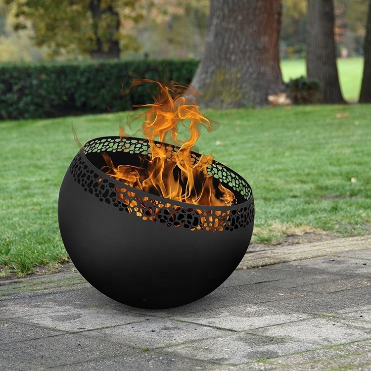 Rust Speckles Fire Pits Wood Burning Outdoor Garden Metal Ball Fire Pit Brasero