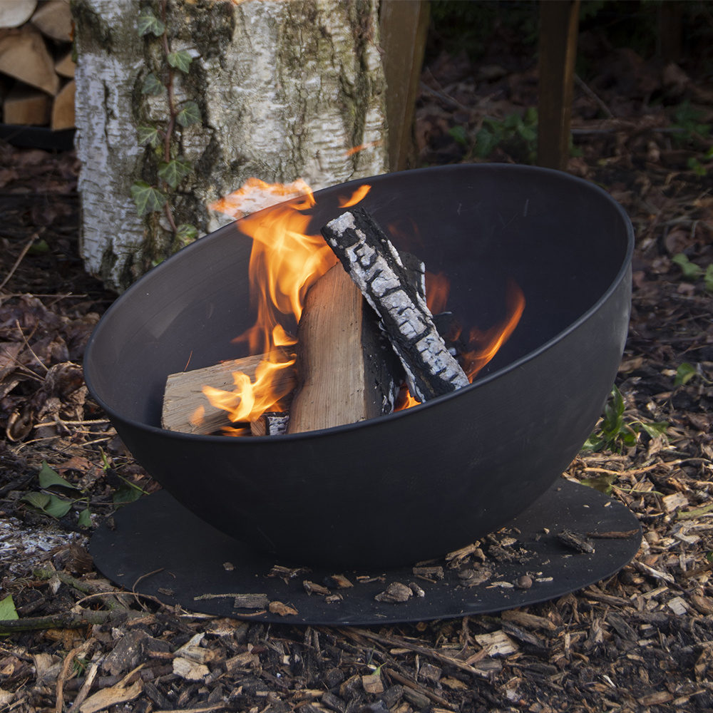 Esschert Design Innovative outdoor black Firebowl 51x50x51cm Mild steel metal round fire pits