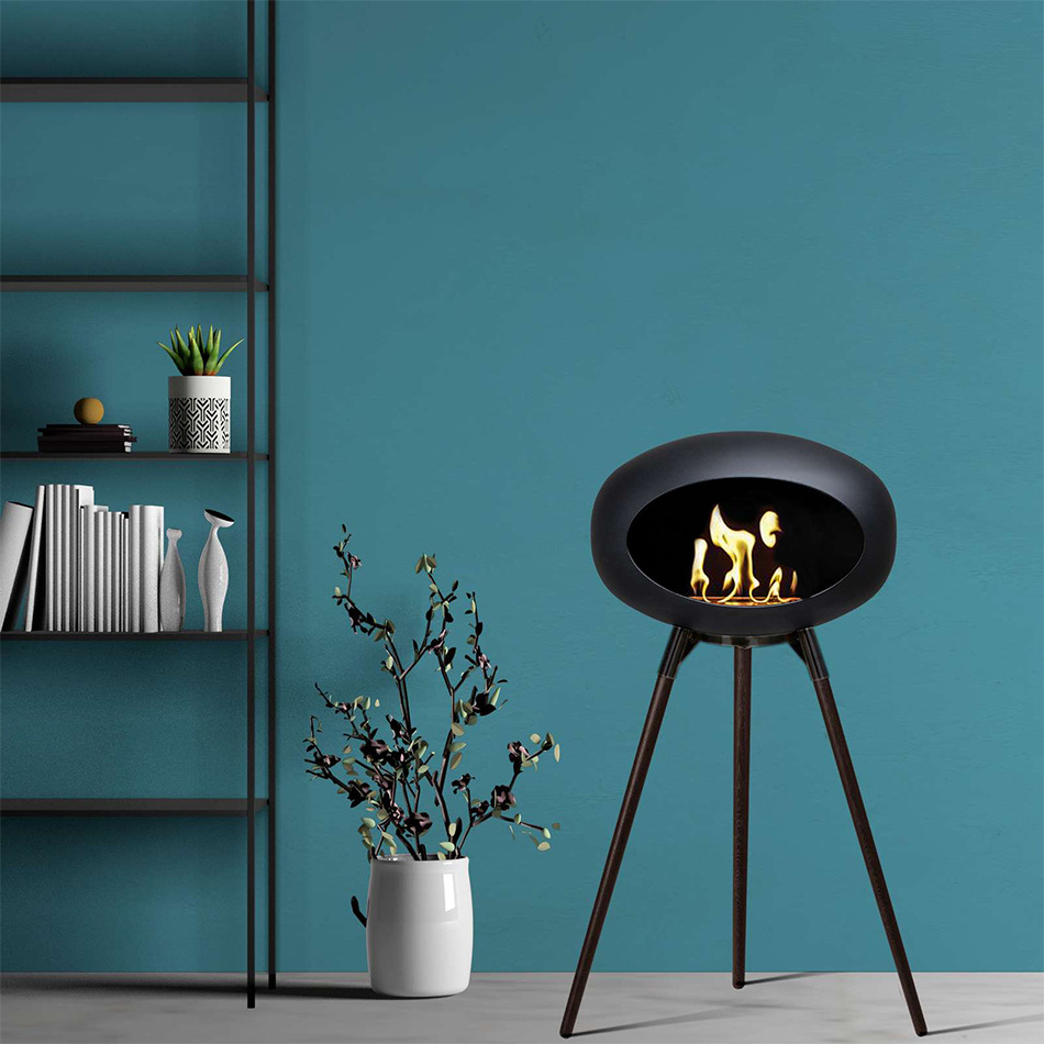 Indoor No chimney Ventless ECO fuel Standing Space Heater Bio Ethanol Fireplace Fire Pit