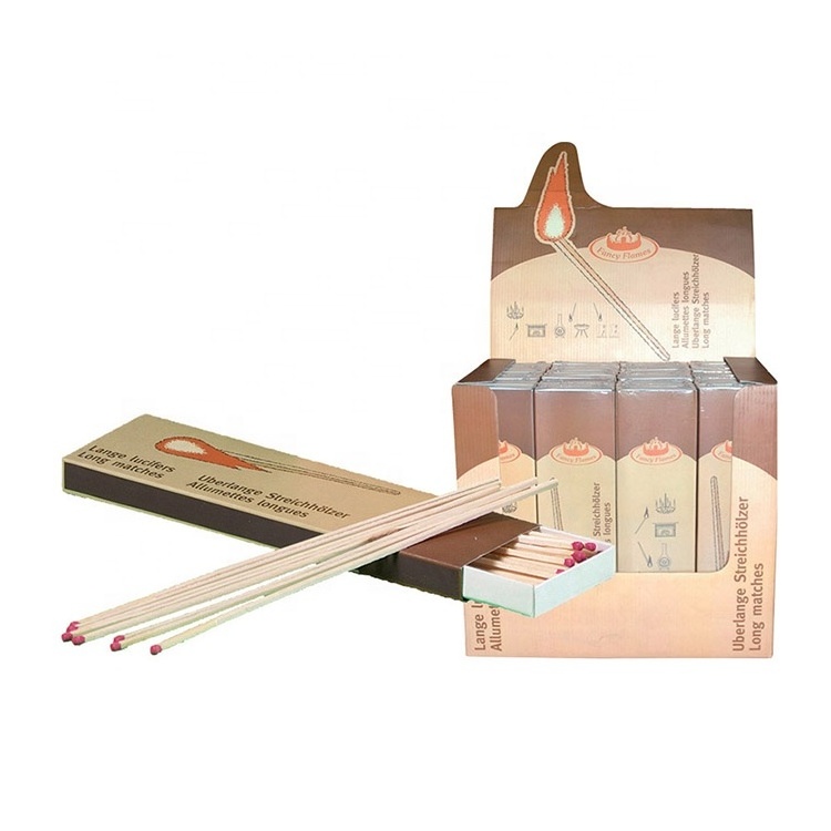 FF41 Esschert Design Wholesale Long Fireplace Matches Displaybox Long Sticks Safety Matches