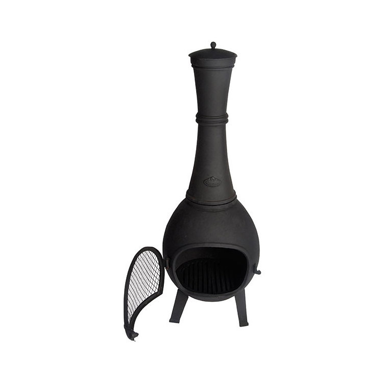 Esschert Design Home Garden Outdoor BBQ Brazier Beer Bottle Shaped Fire Pit cast iron fireplace