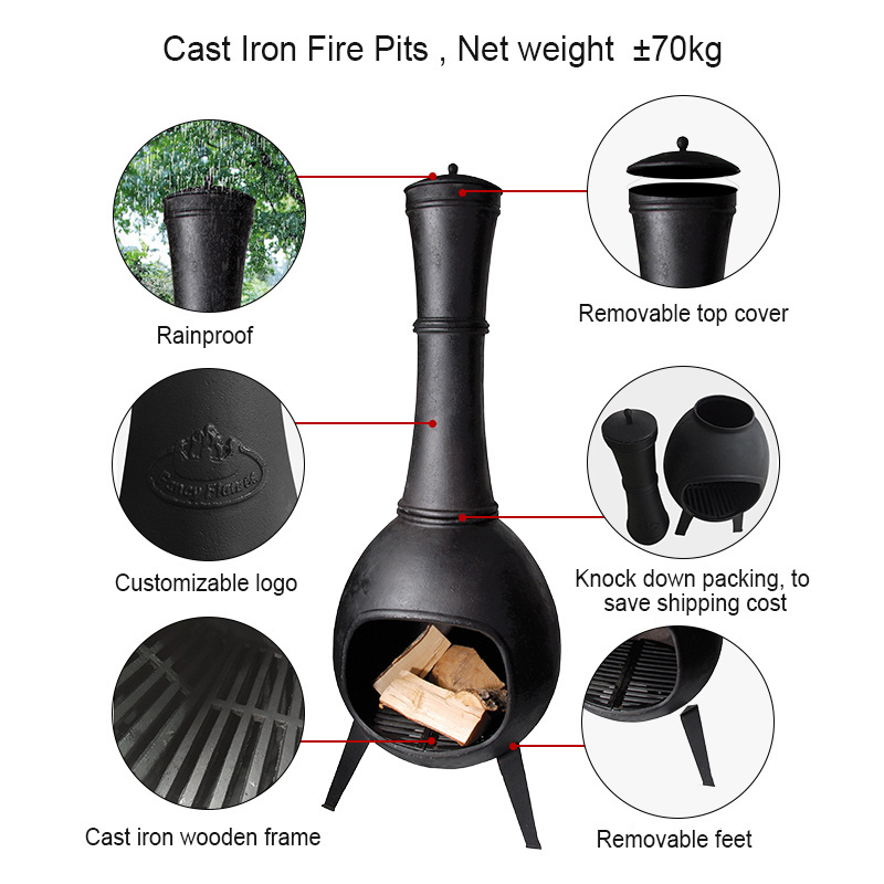 Esschert Design Garden Metal Beer Bottle Shaped Fire Pit outdoor fire pit