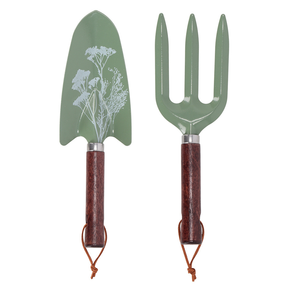 Esschert Pink Green Blue Grass printing Garden spades and forks Set for Mother's Day