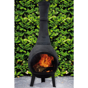 Esschert Design Home Garden Outdoor BBQ Brazier Beer Bottle Shaped Fire Pit cast iron fireplace