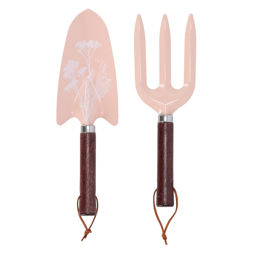 Esschert Pink Green Blue Grass printing Garden spades and forks Set for Mother's Day