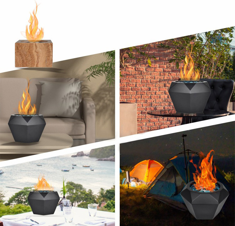 Esschert Design premium indoor portable tabletop fire pit bowl round with stand stoves