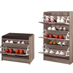 Modern Style Double Units Shoe Rack Cabinet SC212 Chipboard MDF Board Shoes Storage