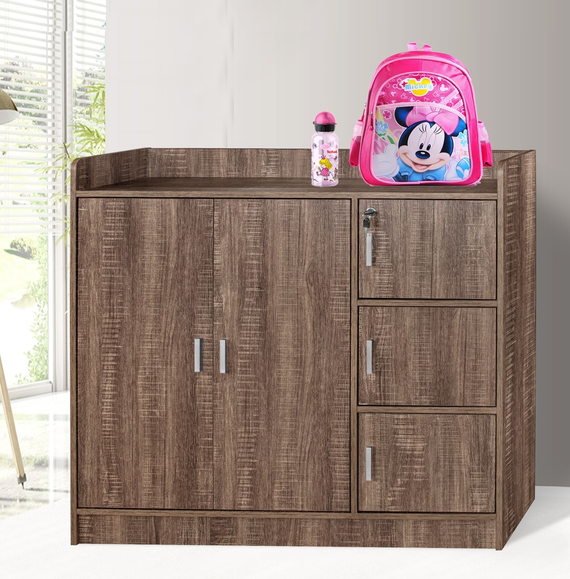 New Arrival Wardrobe for Children Bedroom Kids Clothes Cabinet with Doors and Lock ES-CW2011