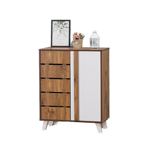 Hot Sale Alford Shoe Cabinet with 2 Doors for Entryway Pacific Oak + White Freestanding Shoe Rack Storage Organize