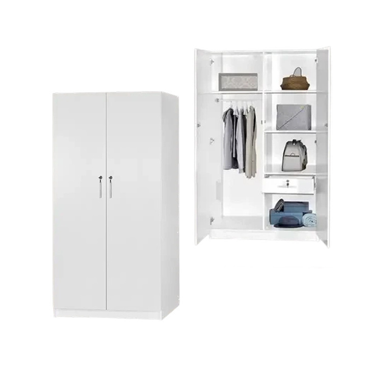 Clothes Closet Bag Storage Bedroom Furniture in White with Drawer and Lock W206 Made In Malaysia