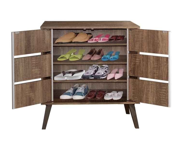 Factory Wholesale Entryway Shoe Storage 4 Layers 2 Doors SC1112 Shoes Cabinet For Home