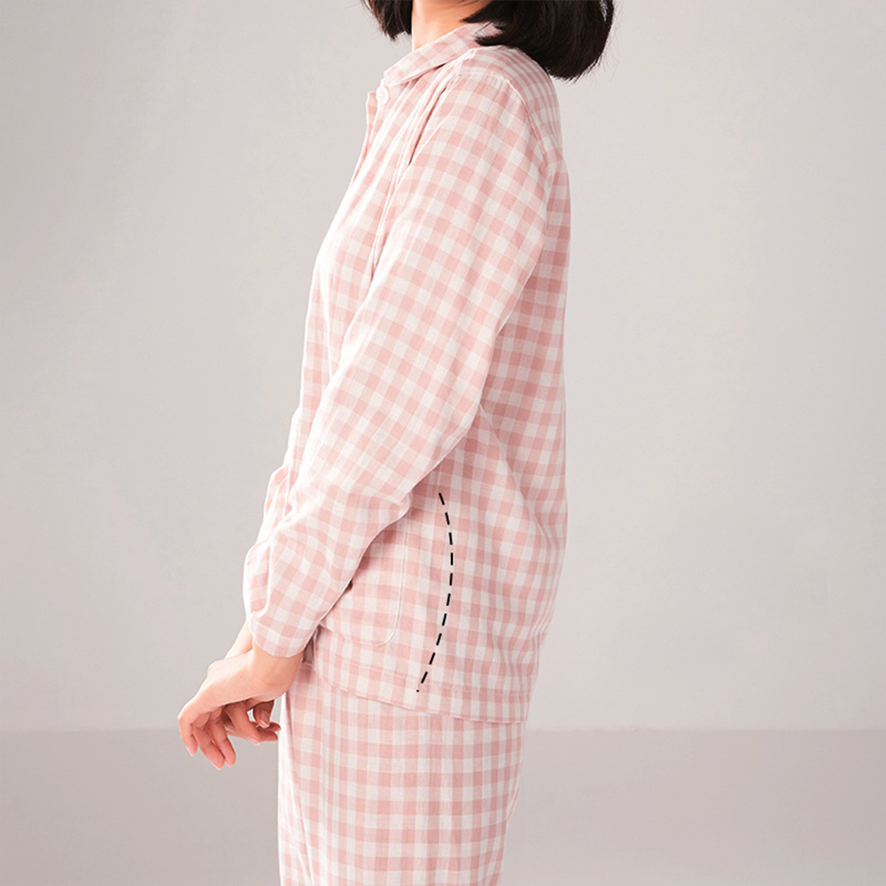 Wholesale Custom Long Sleeve 100% Cotton Pyjamas Sleepwear Causal Japan Plaid Bamboo Pajamas Loungewear Women Sets