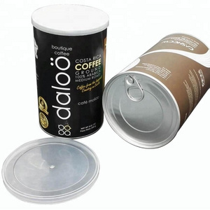 Easy Open End Lid Composite Food Grade Coffee Packaging Paper Cylinder Cans