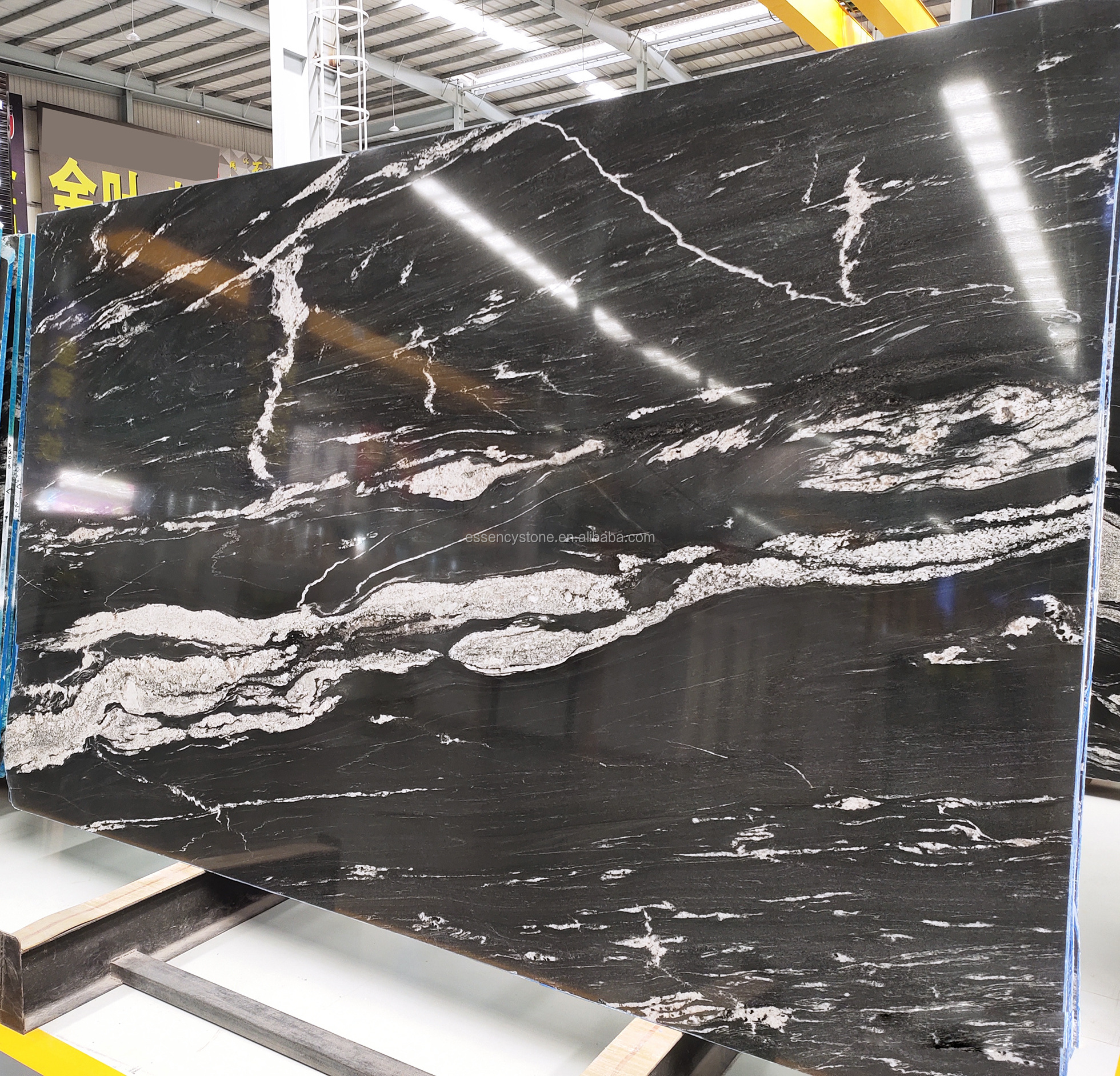 china titanium black granite,manhattan black and white granite slabs polished for countert top,black granite with white veins