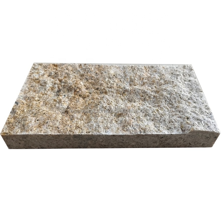 Cheap outdoor split face stone tile,yellow granite paver stone 10x20cm,natural split granite cobblestone 10x10cm