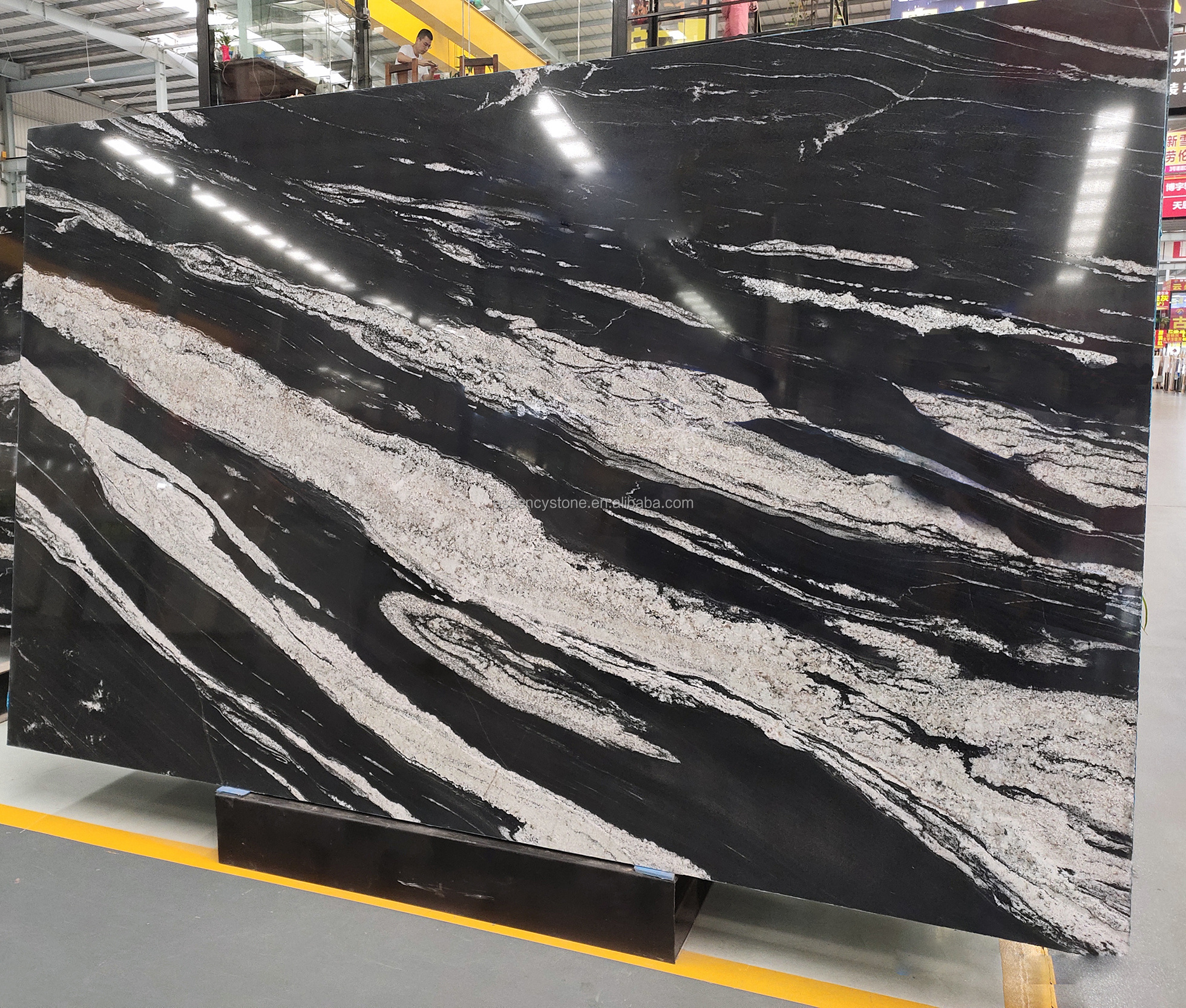 china titanium black granite,manhattan black and white granite slabs polished for countert top,black granite with white veins