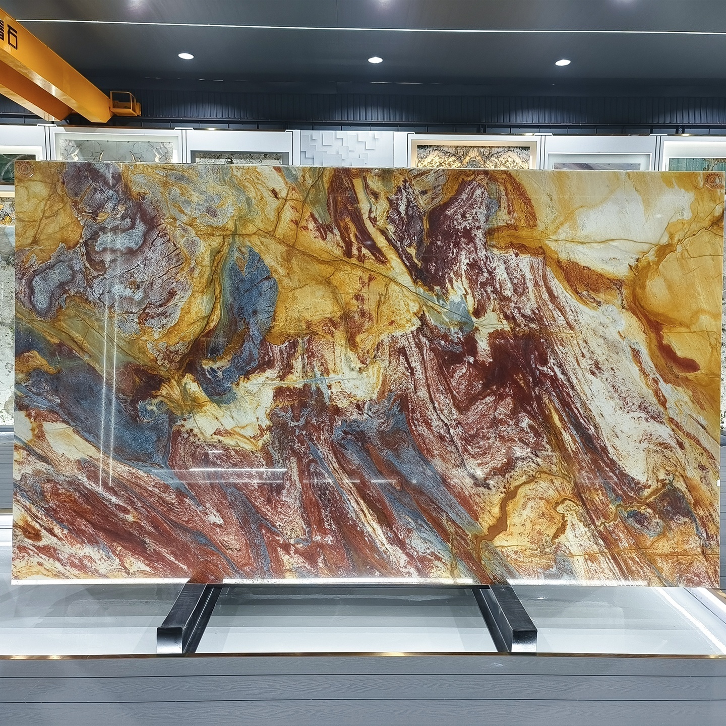 Brazil Luxury Exotic Portomare Green Van Gogh Granite Colibri Blue Louis Quartzite Slabs Golden Mural Quartzite for Decoration