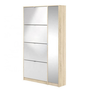 ESSENT High Quality Entryway Console Cabinet 3 Drawer Shoe Cabinet With Door Mirrored Shoe Rack Cabinet Wooden Modern