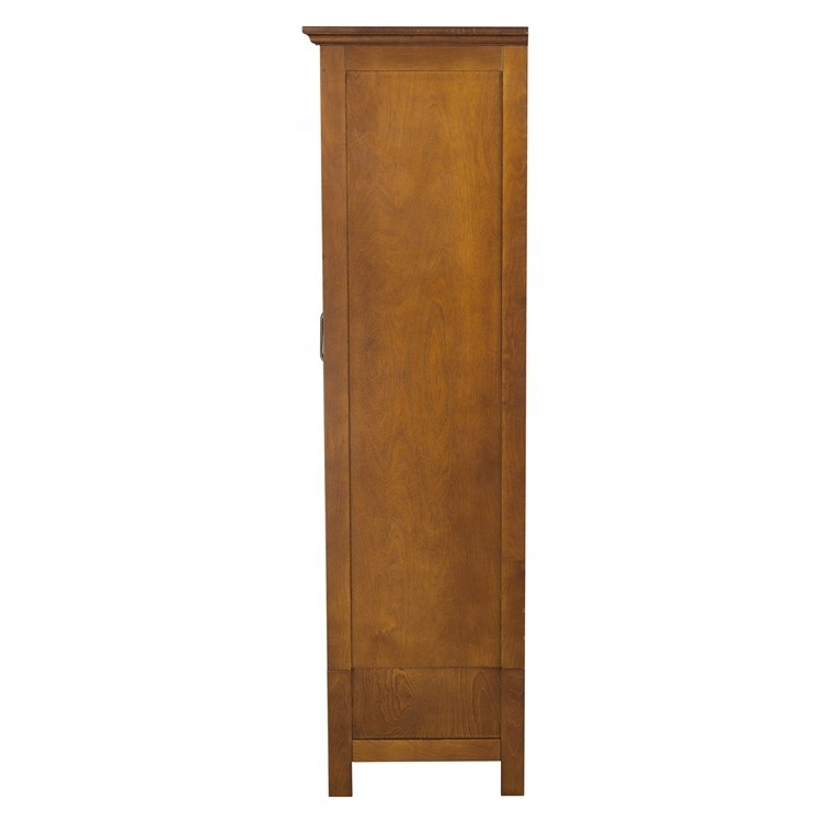 ESSENT Wooden Closet Mirror Storage Side Tall Display Cabinet with Glass Door and Drawer Cabinet