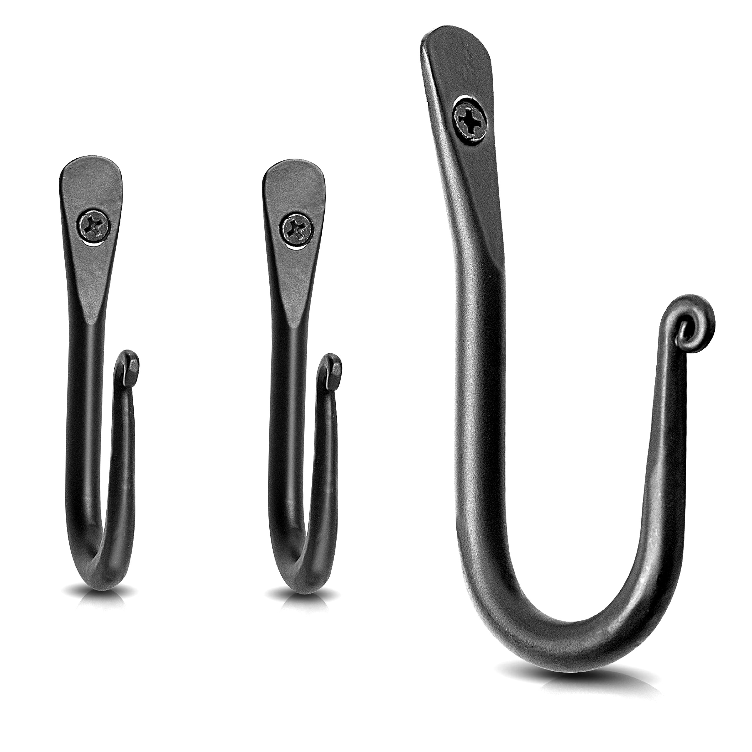 Wall Hooks For Hanging Heavy Duty Rustic Matte Black Metal Coat Hooks For Wall Coat and hat Hanger Hooks