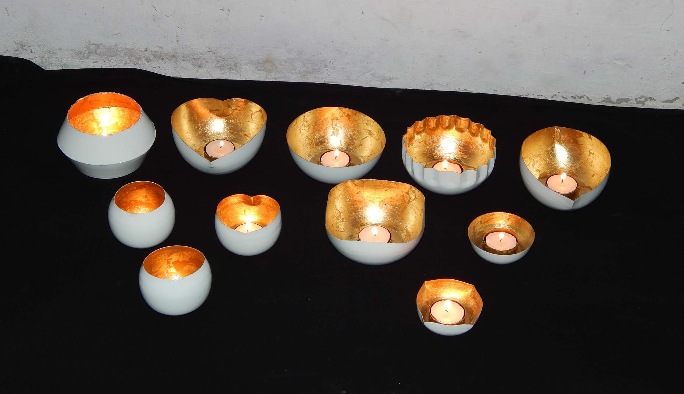 High Quality Handmade Customized White & Golden Metal votive candle holder for wedding and home decor At Low Price